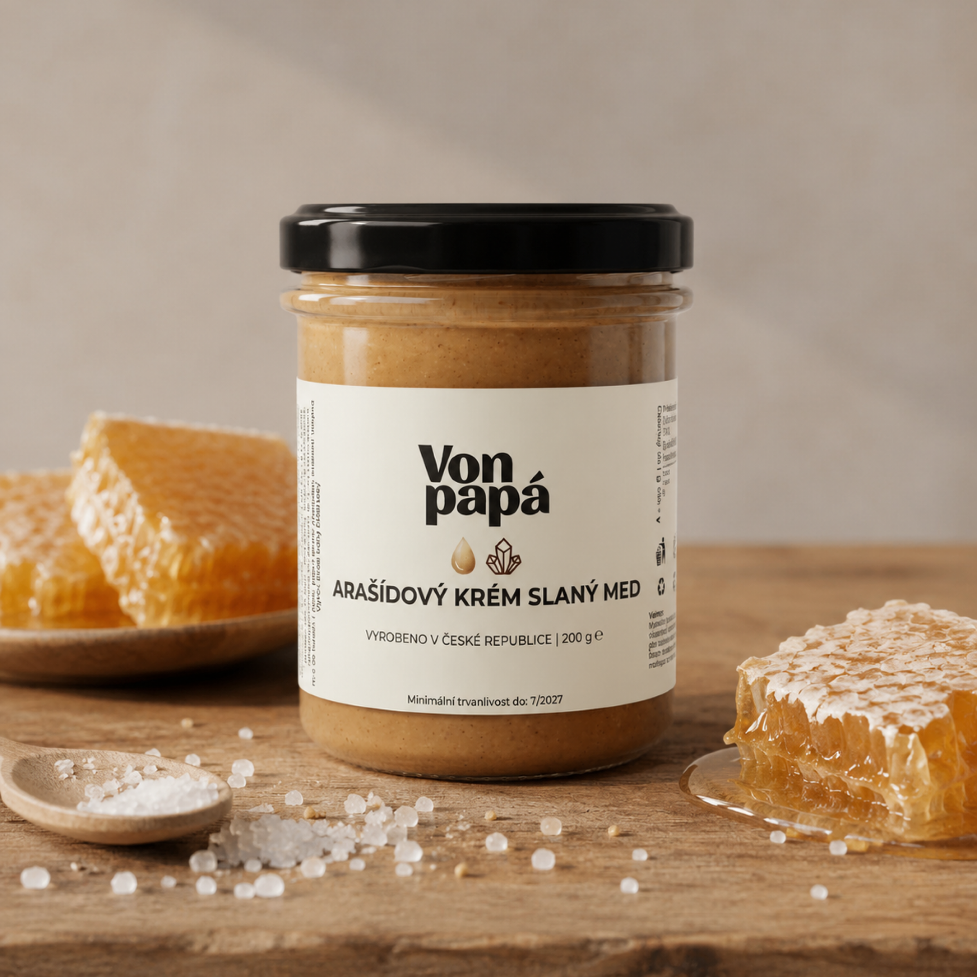 Arašídový krém slaný med 200 g
