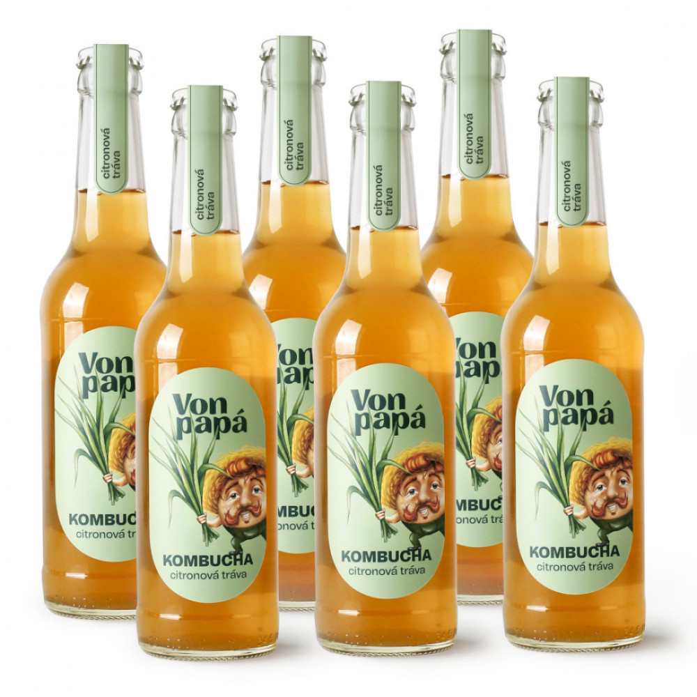 Von Papá Kombucha citronová tráva 6 x 330 ml