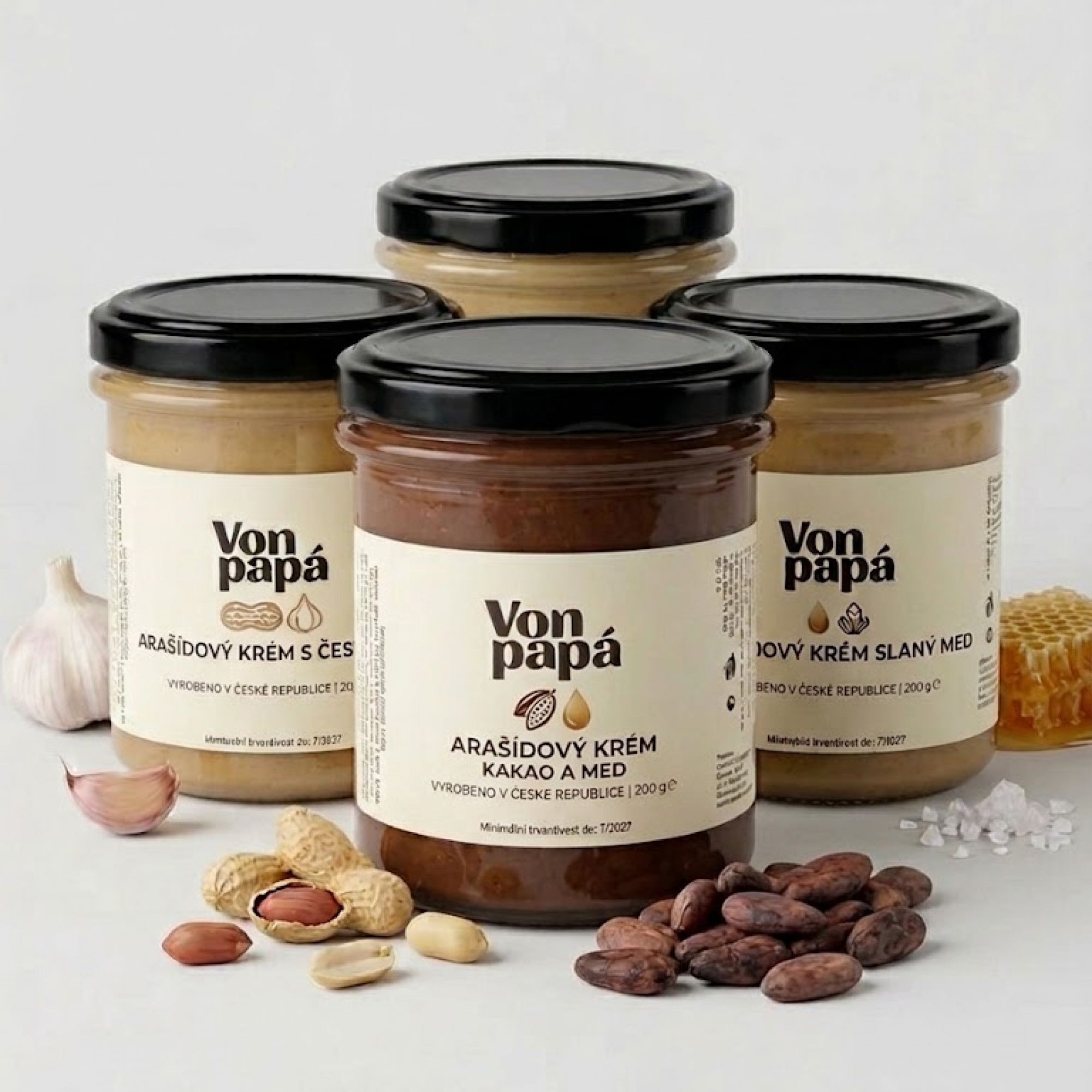 Ochutnávkový balíček Arašídové trio 3 x 200 g + Arašídový krém 300 g