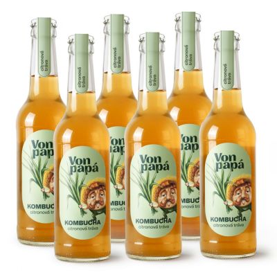 Von Papá Kombucha citronová tráva 6 x 330 ml